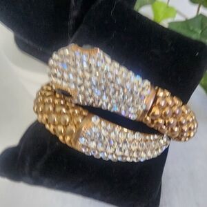 Vintage Gold with Zirconia Snake Wrap Style Bracelet